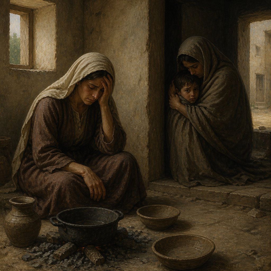 "So we boiled my son, and did eat him: and I said unto her on the next day, Give thy son, that we may eat him: and she hath hid her son." - 2 Kings 6:29