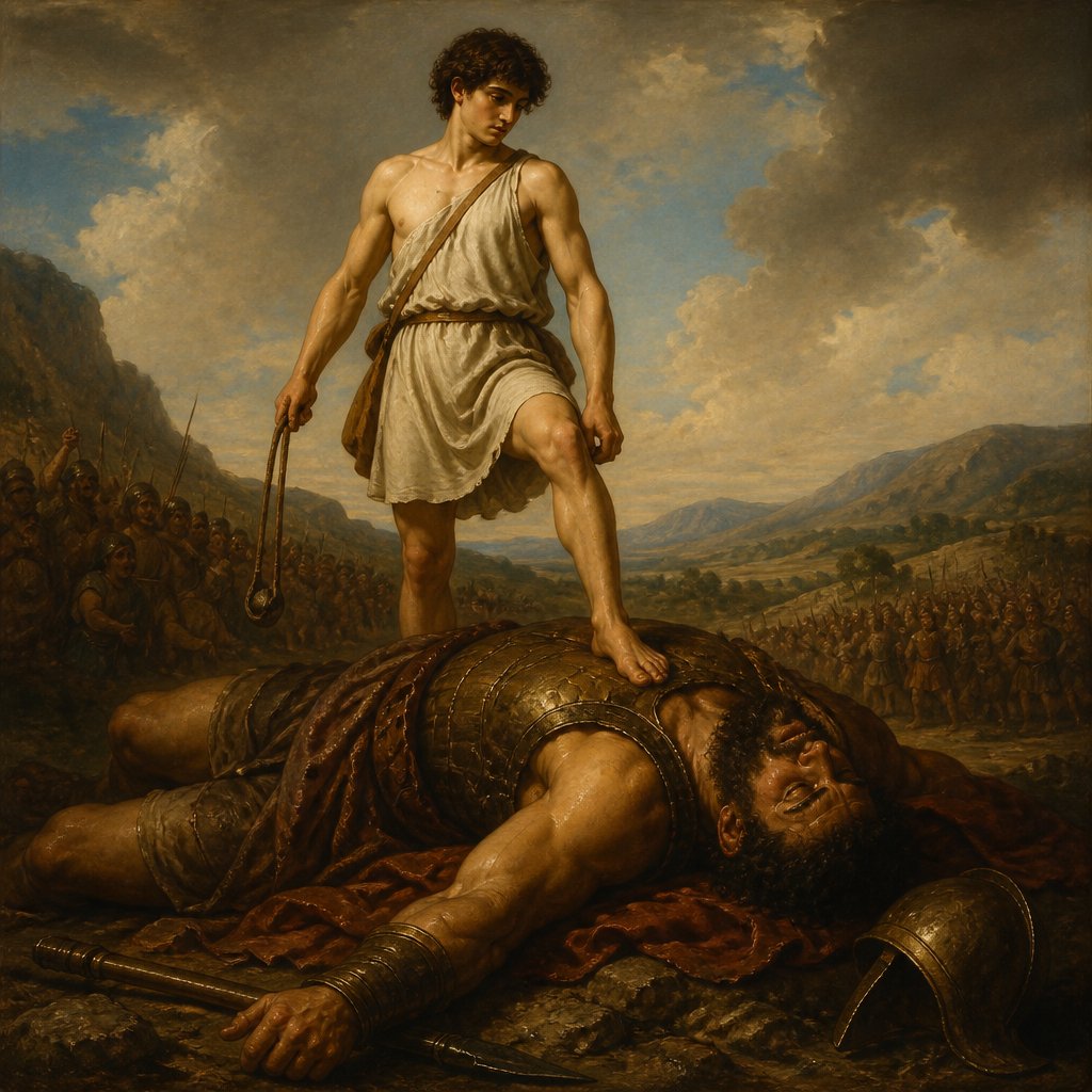 David on top of Goliath