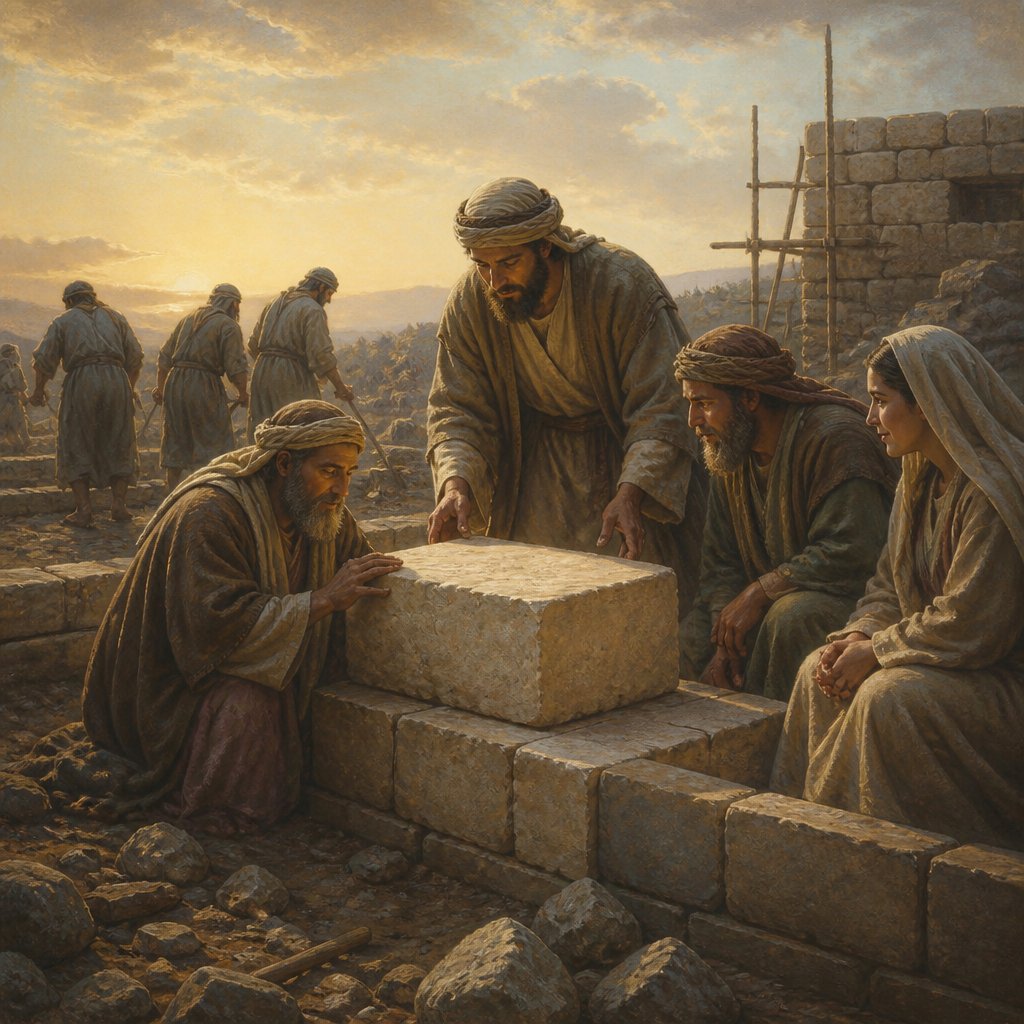 "Unto you therefore which believe he is precious: but unto them which be disobedient, the stone which the builders disallowed, the same is made the head of the corner," - 1 Peter 2:{verse.verse_number}
