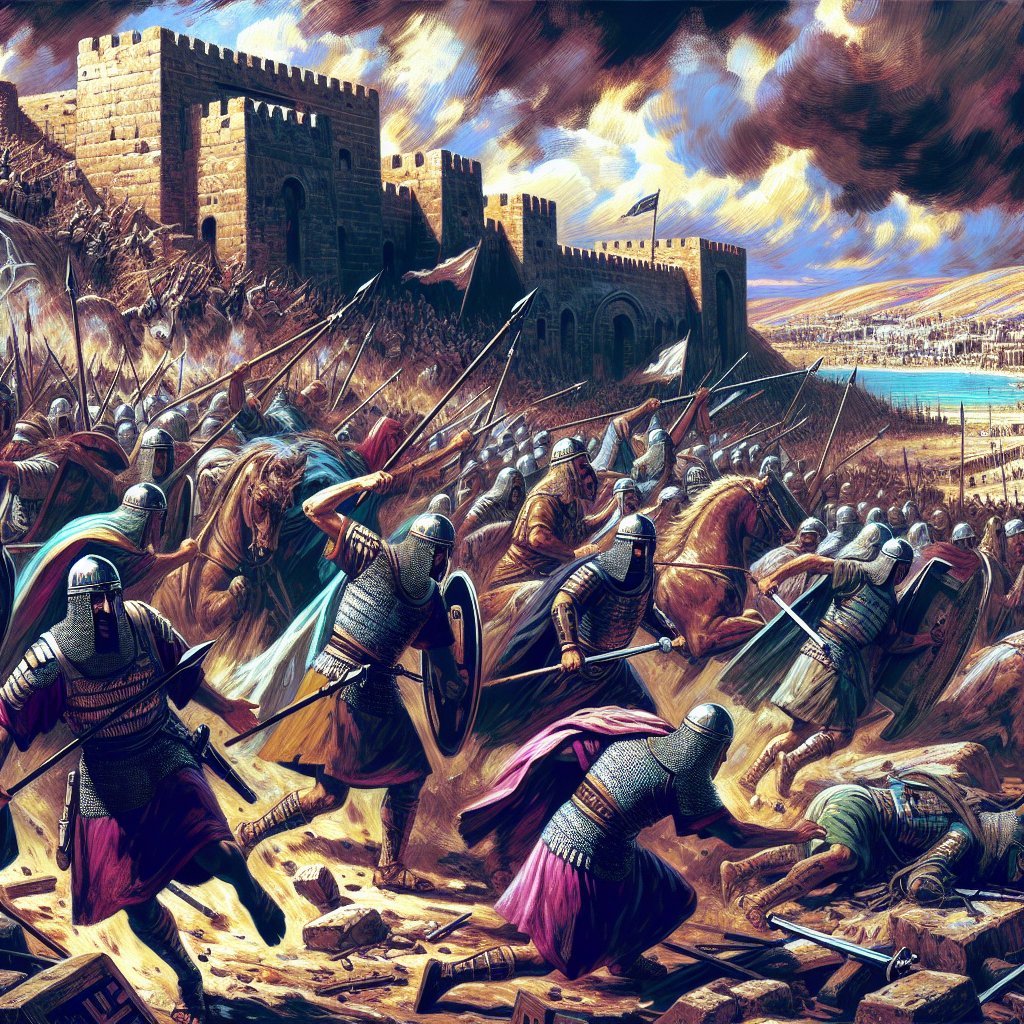 Jeremiah 37:11 - "¶ And it came to pass, that when the army of the Chaldeans was broken up from Jerusalem for fear of Pharaoh's army,"
Illustrate the biblical verse, Jeremiah 37:11 - 'And it came to pass, that when the army of the Chaldeans was broken up from Jerusalem for fear of Pharaoh's army,' The representation of the scene consists of an army retreating from Jerusalem, fear and chaos stricken across their faces, assuming it's an ancient context, imagine the soldiers in old historical dress, the ancient city of Jerusalem behind in the backdrop being liberated from the siege. Use vivid and dramatic colors and textures to capture the tension and urgency of the moment, in a digital art style.