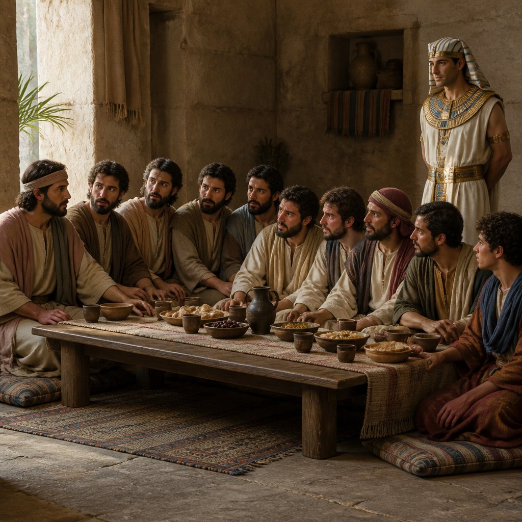 "And they sat before him, the firstborn according to his birthright, and the youngest according to his youth: and the men marvelled one at another." - Genesis 43:{verse.verse_number}