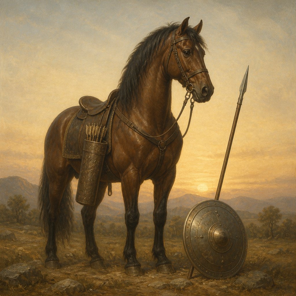 "The quiver rattleth against him, the glittering spear and the shield." - Job 39:{verse.verse_number}