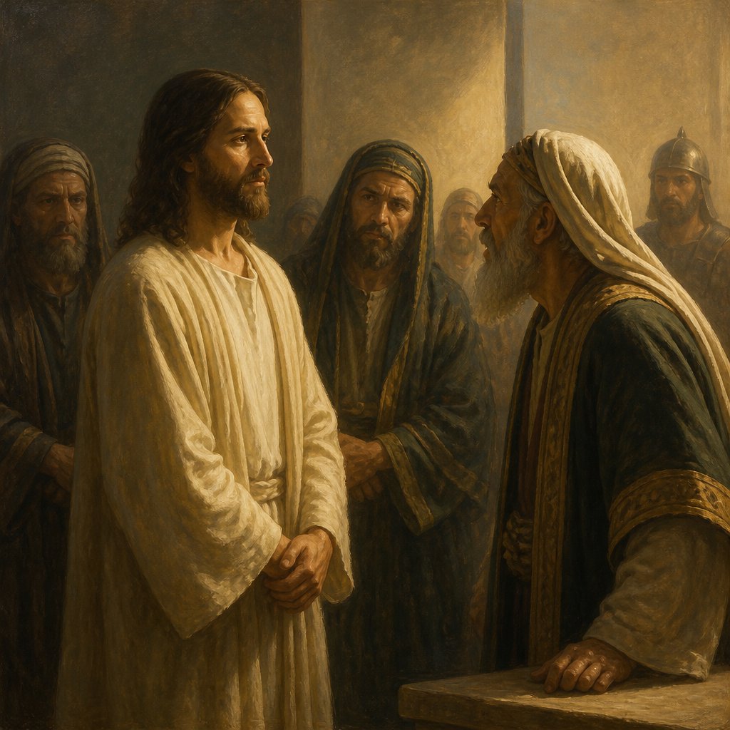 "But he held his peace, and answered nothing. Again the high priest asked him, and said unto him, Art thou the Christ, the Son of the Blessed?" - Mark 14:61