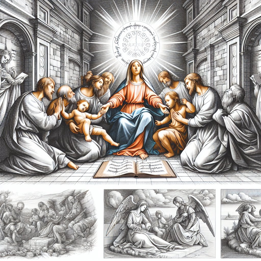 Psalm 18:2
A Renaissance-inspired illustration of Psalm 18:2, which is seen as a devotional homage to Christianity. Capture the essence of the scripture without using any literal text or words. The artwork should convey a spiritual narrative, consistent with the themes of the verse: strength, refuge, and salvation. Use the techniques common to Renaissance-era art pieces including lifelike figures, perspective detail, and attention to light and shadow. The components used in this sketch should respect and cherish the Christian faith.