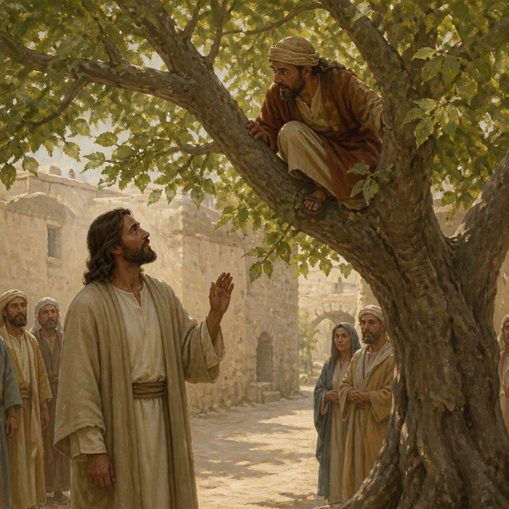 "And when Jesus came to the place, he looked up, and saw him, and said unto him, Zacchæus, make haste, and come down; for to day I must abide at thy house." - Luke 19:5