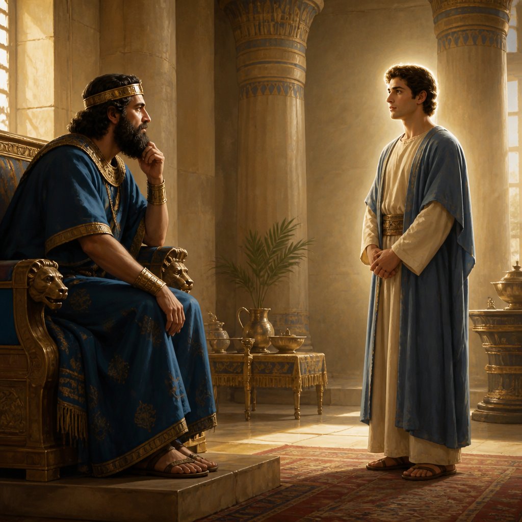 "¶ But at the last Daniel came in before me, whose name was Belteshazzar, according to the name of my god, and in whom is the spirit of the holy gods: and before him I told the dream, saying," - Daniel 4:{verse.verse_number}