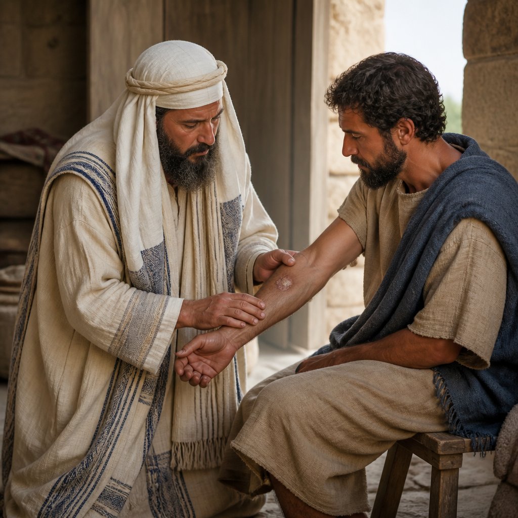 "And if, when the priest seeth it, behold, it be in sight lower than the skin, and the hair thereof be turned white; the priest shall pronounce him unclean: it is a plague of leprosy broken out of the boil." - Leviticus 13:20