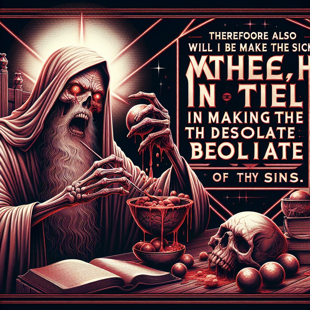 Micah 6:13 - "Therefore also will I make thee sick in smiting thee, in making thee desolate because of thy sins."