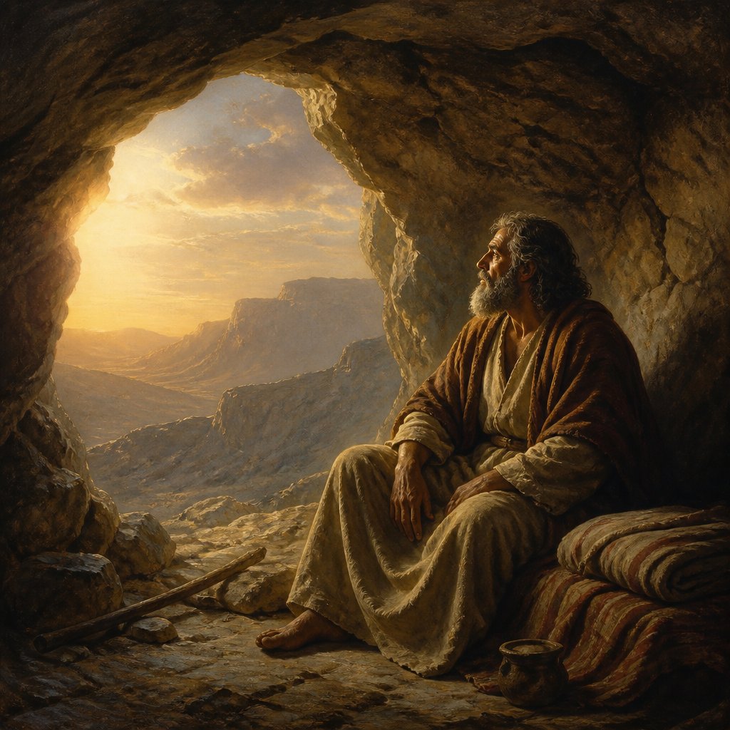 "And he came thither unto a cave, and lodged there; and, behold, the word of the LORD came to him, and he said unto him, What doest thou here, Elijah?" - 1 Kings 19:9
