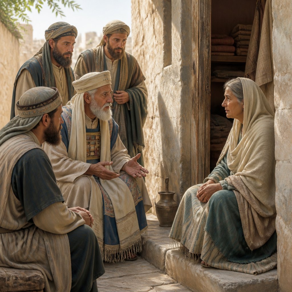"And Hilkiah, and they that the king had appointed, went to Huldah the prophetess, the wife of Shallum the son of Tikvath, the son of Hasrah, keeper of the wardrobe; (now she dwelt in Jerusalem in the college:) and they spake to her to that effect." - 2 Chronicles 34:22