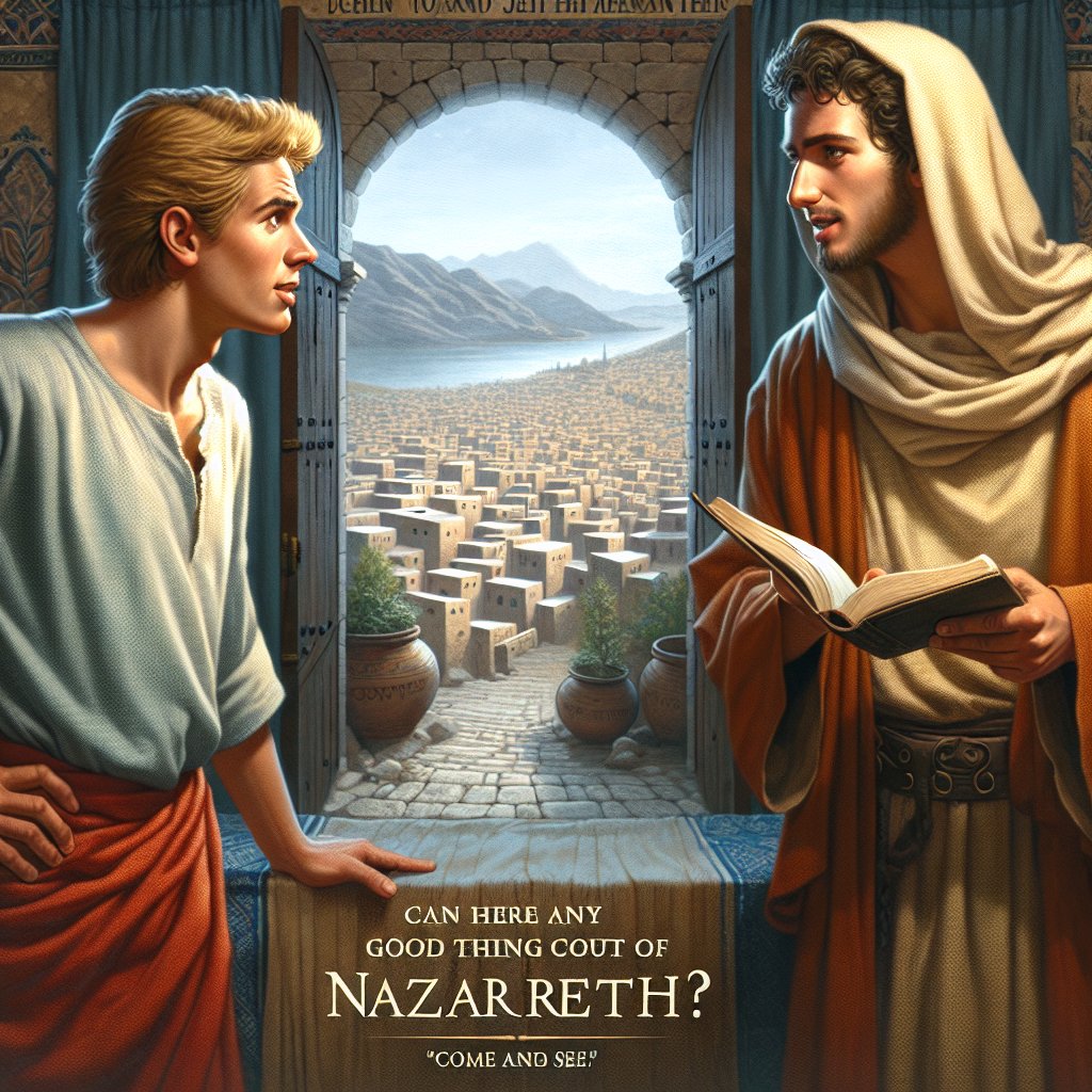 John 1:46 - "And Nathanael said unto him, Can there any good thing come out of Nazareth? Philip saith unto him, Come and see."