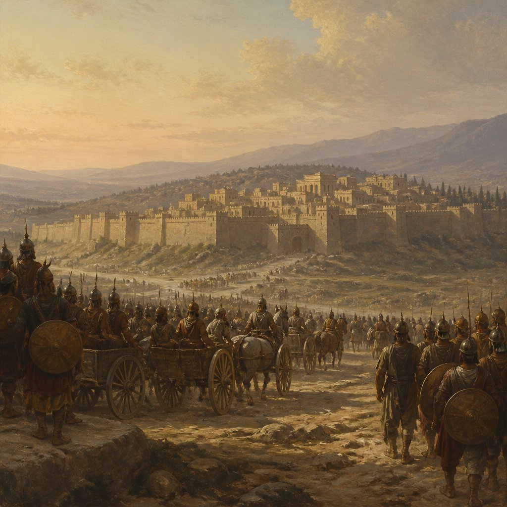 "And they shall come against thee with chariots, wagons, and wheels, and with an assembly of people, which shall set against thee buckler and shield and helmet round about: and I will set judgment before them, and they shall judge thee according to their judgments." - Ezekiel 23:24
