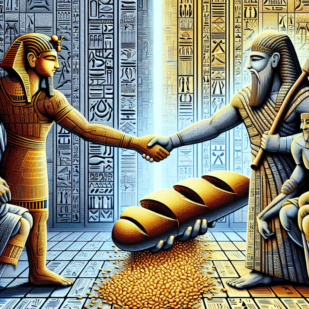 Lamentations 5:6 - "We have given the hand to the Egyptians, and to the Assyrians, to be satisfied with bread."