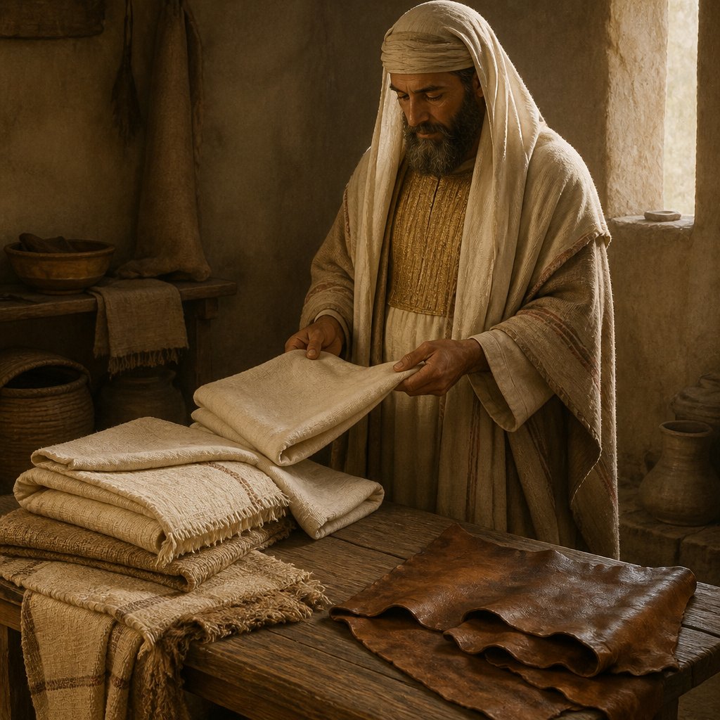 "Whether it be in the warp, or woof; of linen, or of woollen; whether in a skin, or in any thing made of skin;" - Leviticus 13:{verse.verse_number}