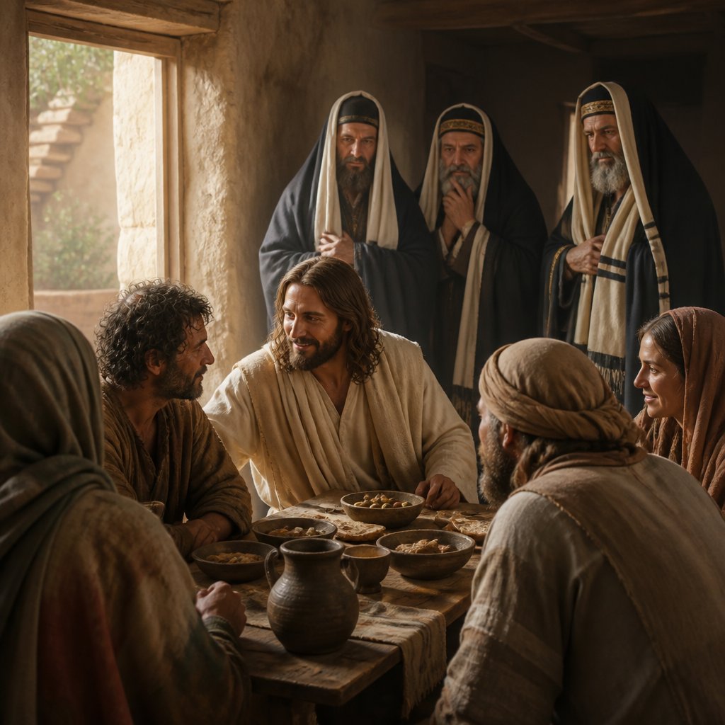"And the Pharisees and scribes murmured, saying, This man receiveth sinners, and eateth with them." - Luke 15:2