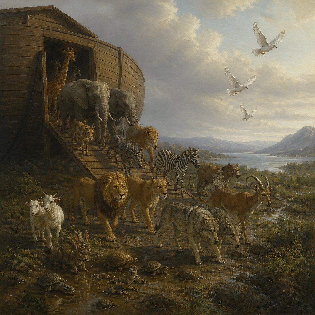"Every beast, every creeping thing, and every fowl, and whatsoever creepeth upon the earth, after their kinds, went forth out of the ark." - Genesis 8:19