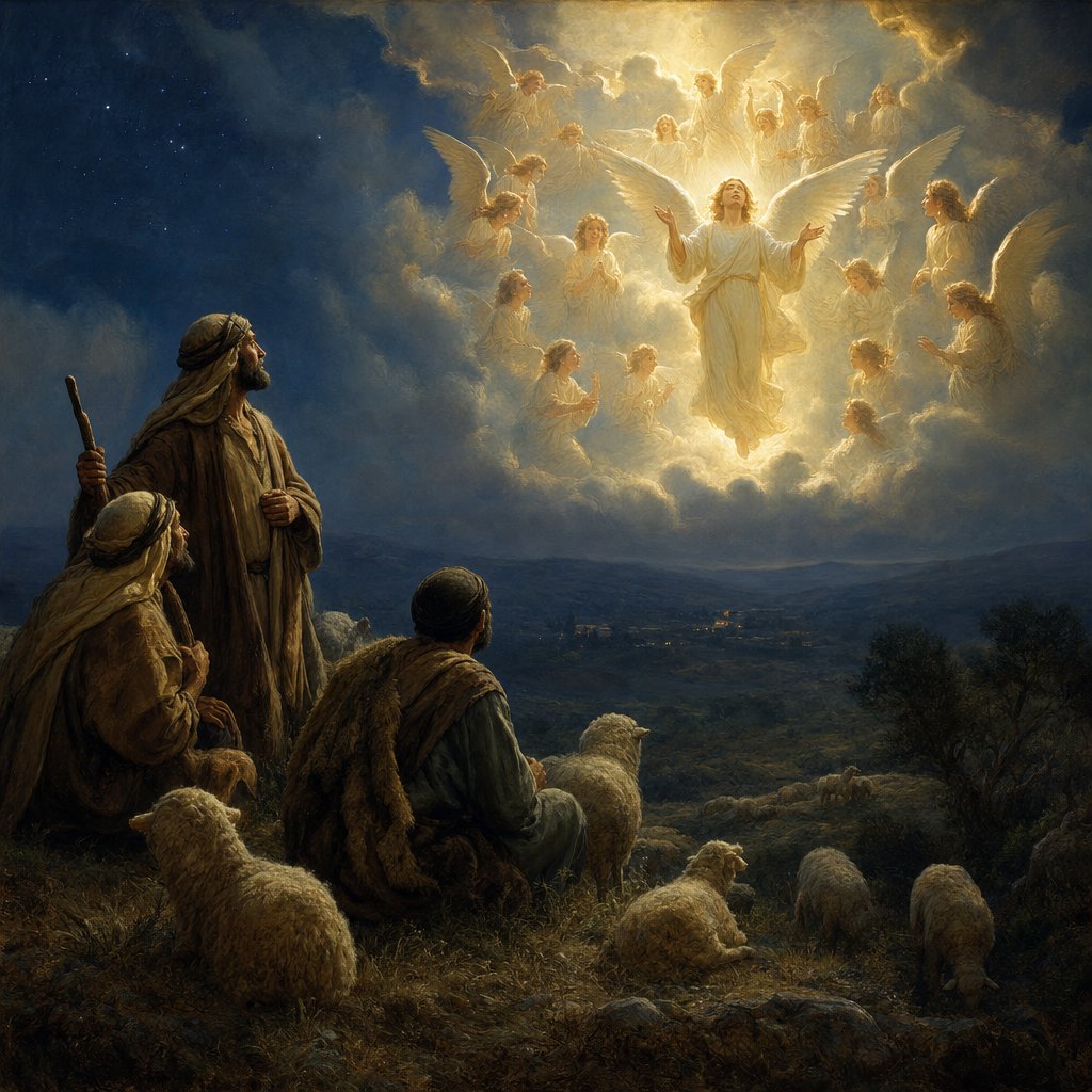 "And suddenly there was with the angel a multitude of the heavenly host praising God, and saying,
Glory to God in the highest, and on earth peace, good will toward men." - Luke 2:13-14
