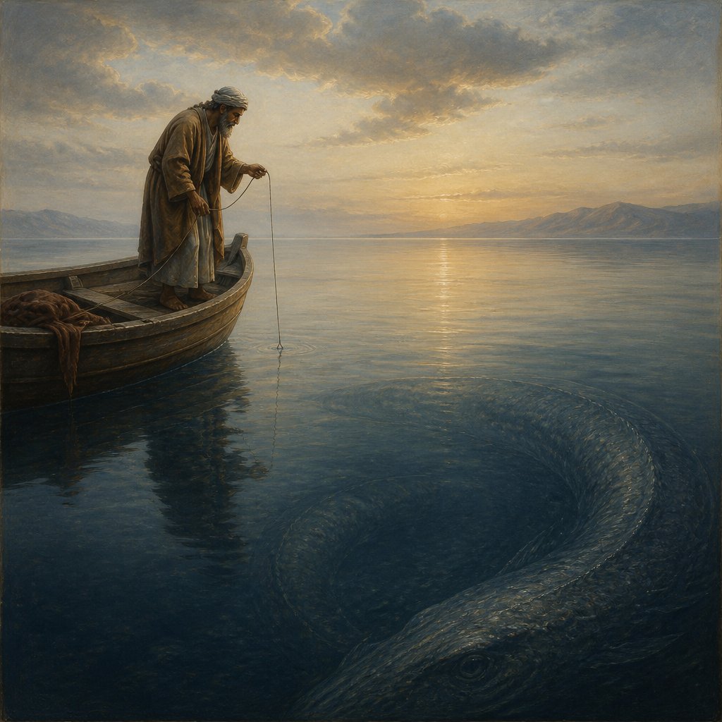 "Canst thou draw out leviathan with an hook? or his tongue with a cord which thou lettest down?" - Job 41:1