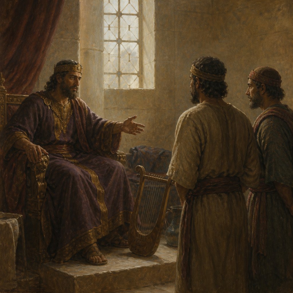 "And Saul said unto his servants, Provide me now a man that can play well, and bring him to me." - 1 Samuel 16:{verse.verse_number}