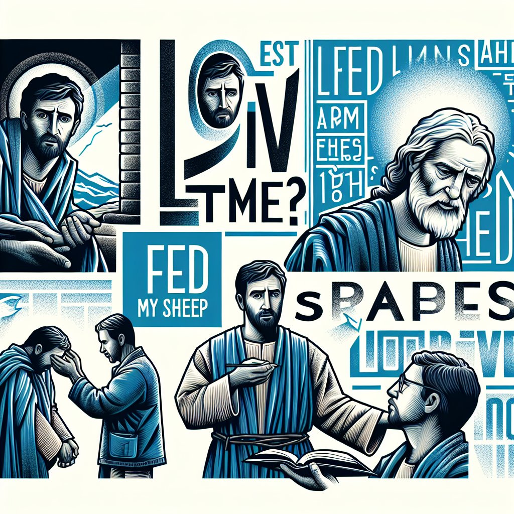 John 21:17 - "He saith unto him the third time, Simon, son of Jonas, lovest thou me? Peter was grieved because he said unto him the third time, Lovest thou me? And he said unto him, Lord, thou knowest all things; thou knowest that I love thee. Jesus saith unto him, Feed my sheep."