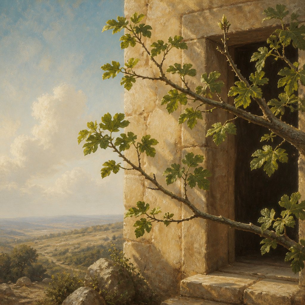 "Now learn a parable of the fig tree; When his branch is yet tender, and putteth forth leaves, ye know that summer is nigh: So likewise ye, when ye shall see all these things, know that it is near, even at the doors. Verily I say unto you, This generation shall not pass, till all these things be fulfilled. Heaven and earth shall pass away, but my words shall not pass away." - Matthew 24:32-35