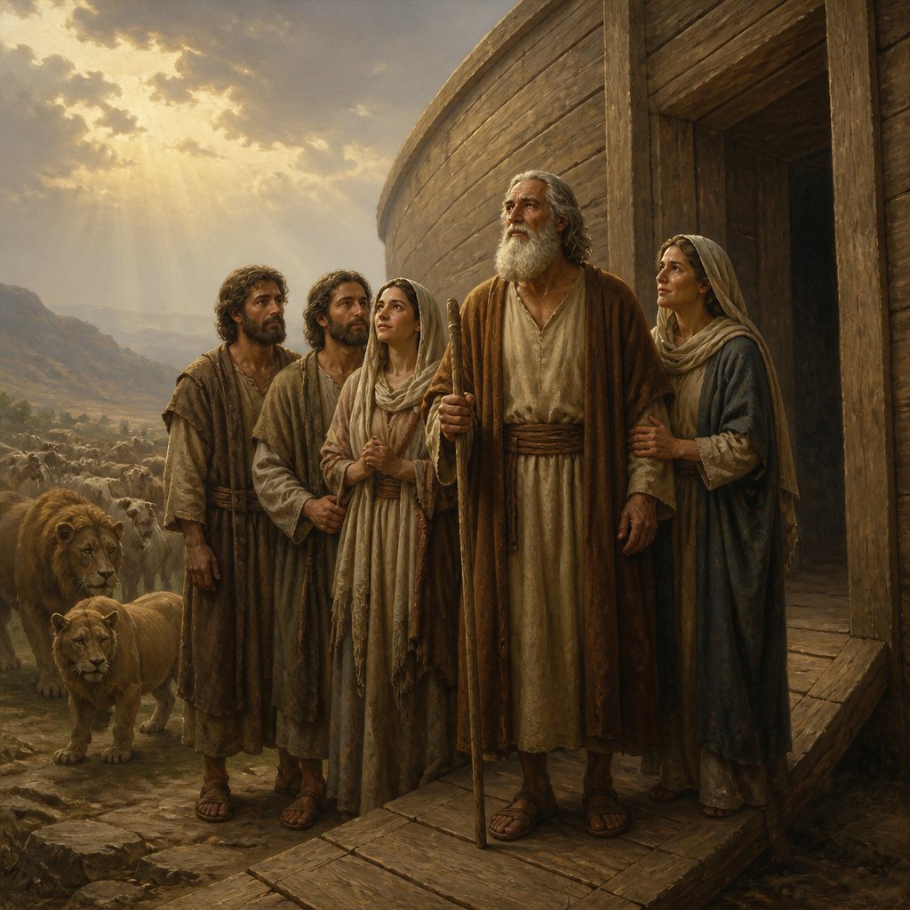"But with thee will I establish my covenant; and thou shalt come into the ark, thou, and thy sons, and thy wife, and thy sons' wives with thee." - Genesis 6:18