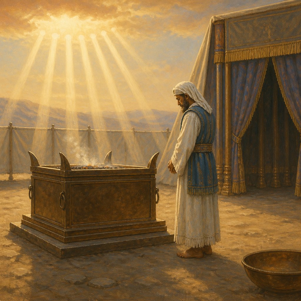 "Seven days thou shalt make an atonement for the altar, and sanctify it; and it shall be an altar most holy: whatsoever toucheth the altar shall be holy." - Exodus 29:{verse.verse_number}