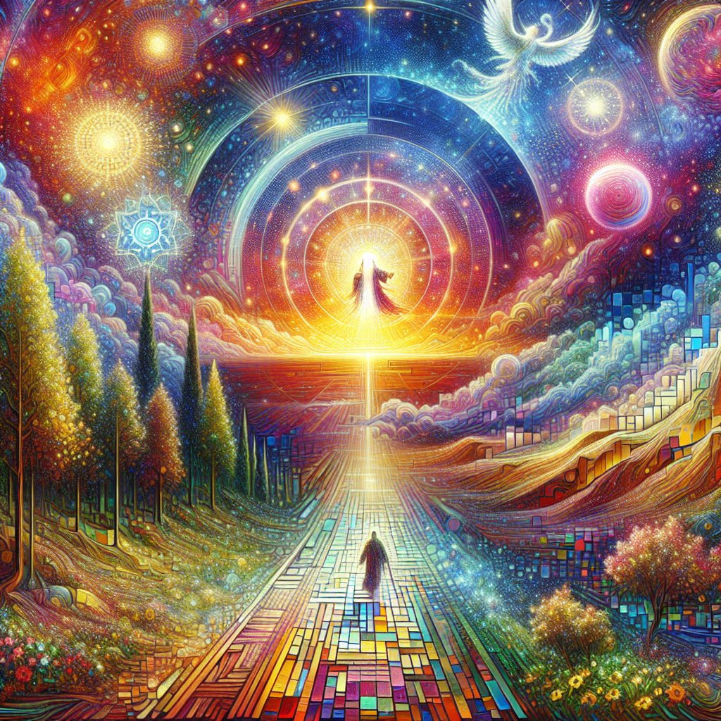 Hebrews (10:37) For just a little longer and he who is coming will arrive and not delay.
Creation of a digital art style interpretation of a religious scene inspired by a biblical verse, Hebrews (10:37): 'For just a little longer and he who is coming will arrive and not delay'. Visualize an imminent arrival, a sense of waiting manifesting in the sky or the surroundings, and a feeling of anticipation. Pay attention to the digital detailing and attributes synonymous with digital art such as pixelation, luminescence, and vibrant color contrasts.