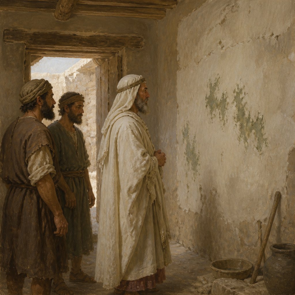 "And if the plague come again, and break out in the house, after that he hath taken away the stones, and after he hath scraped the house, and after it is plaistered;" - Leviticus 14:{verse.verse_number}