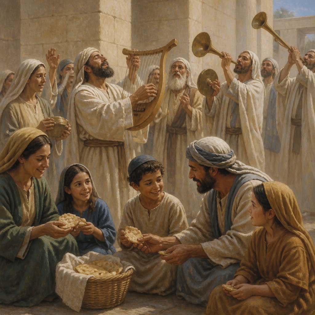 "And the children of Israel that were present at Jerusalem kept the feast of unleavened bread seven days with great gladness: and the Levites and the priests praised the LORD day by day, singing with loud instruments unto the LORD." - 2 Chronicles 30:{verse.verse_number}