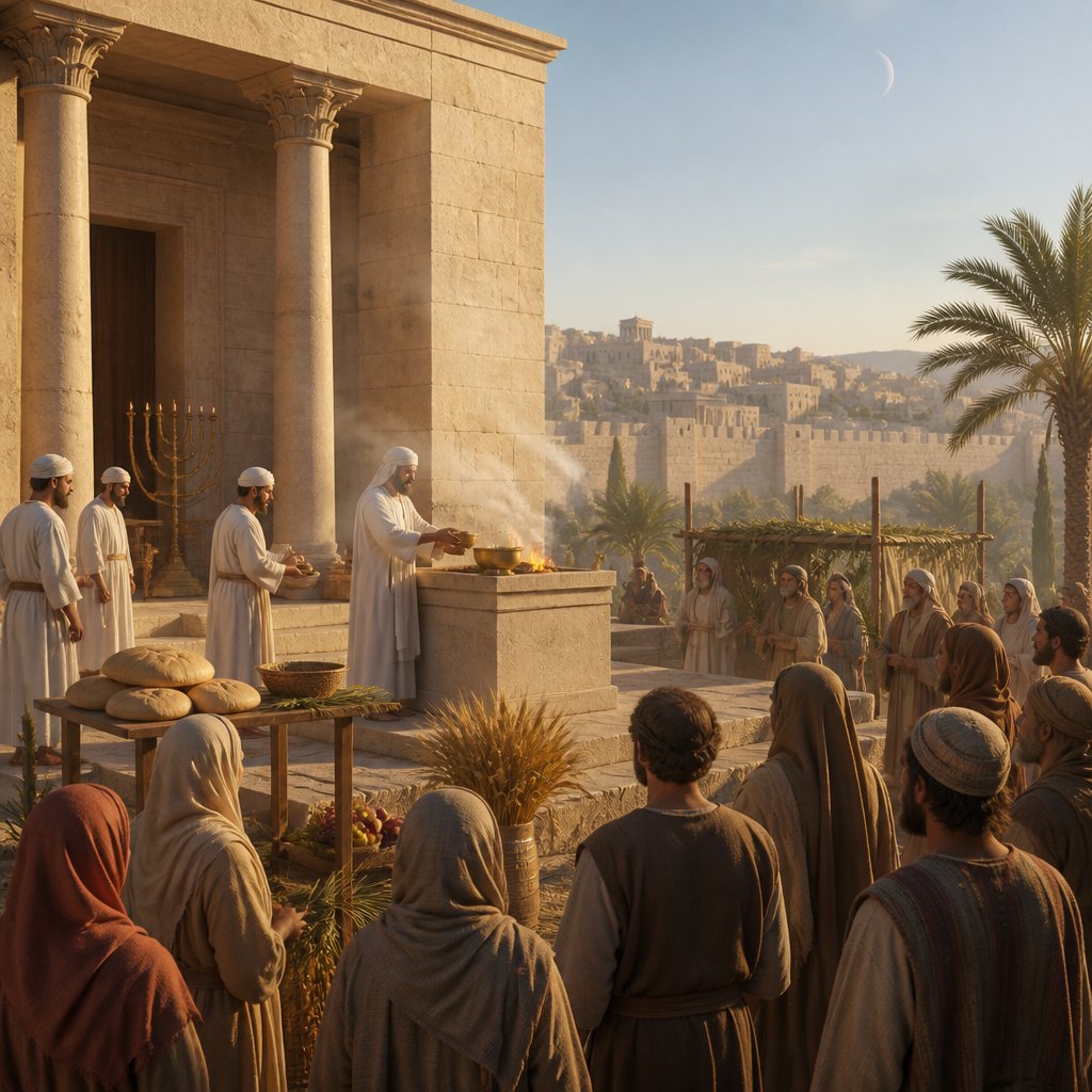 "Even after a certain rate every day, offering according to the commandment of Moses, on the sabbaths, and on the new moons, and on the solemn feasts, three times in the year, even in the feast of unleavened bread, and in the feast of weeks, and in the feast of tabernacles." - 2 Chronicles 8:13