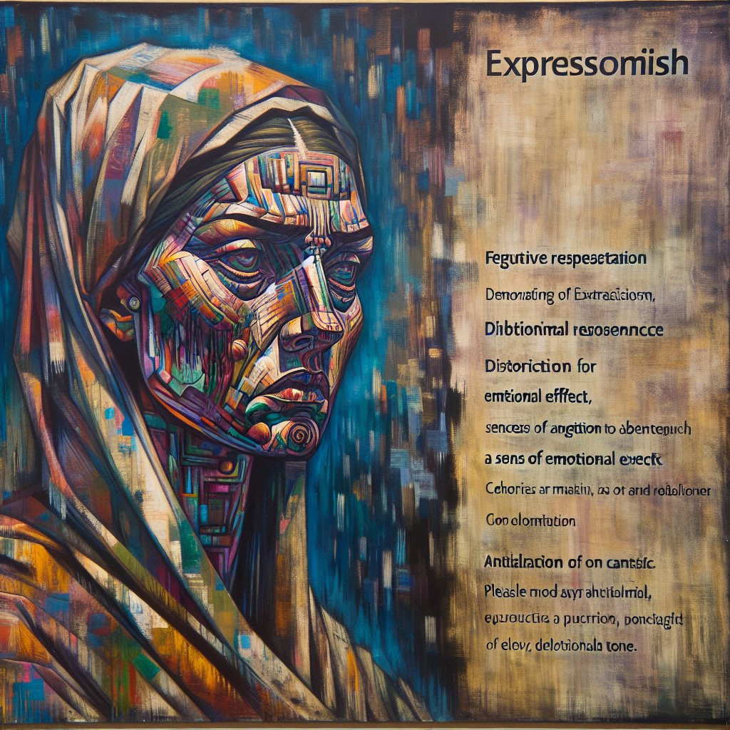 A figurative representation demonstrating key aspects of expressionism, such as emotional resonance, distortion for emotional effect, and a sense of angst and alienation. The depicted subject is Goddess Zipporah. The artwork should adhere to the Christian faith and maintain a respectful, devotional tone. The primary medium of the artwork would be analogous to oil on canvas, and color palette usage should be vibrant and intense, reflecting the characteristics of expressionism. Please do not include any text or words within the artwork.
