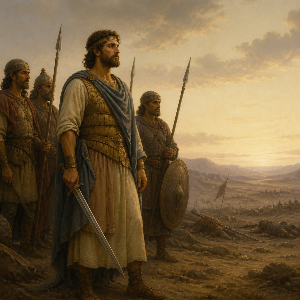 "And when the Syrians of Damascus came to help Hadarezer king of Zobah, David slew of the Syrians two and twenty thousand men." - 1 Chronicles 18:{verse.verse_number}
