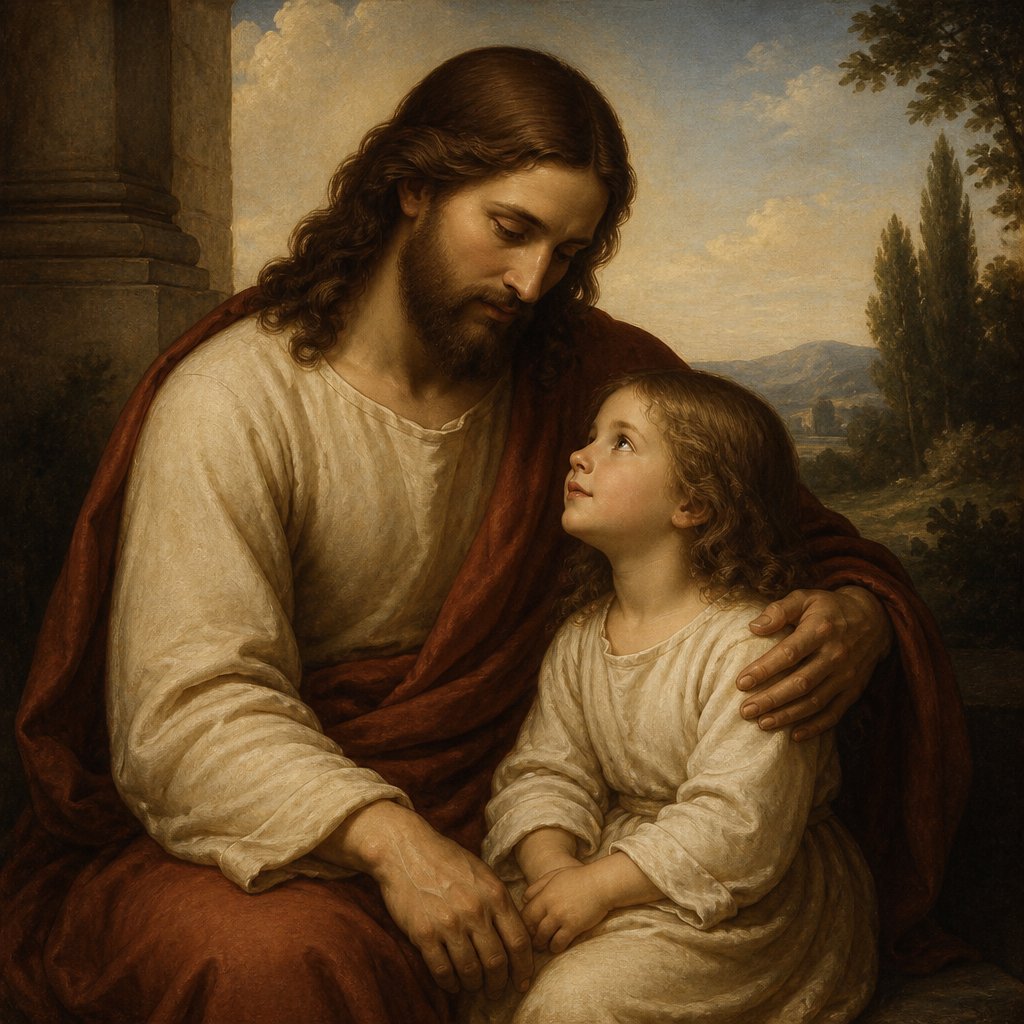 Jesus and a little girl