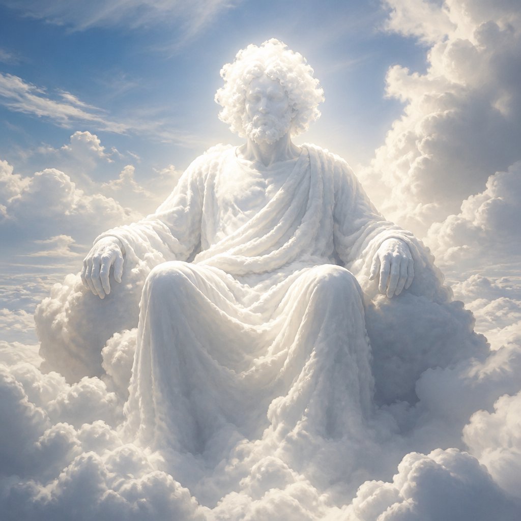 A white cloud and one sat like the son of man
