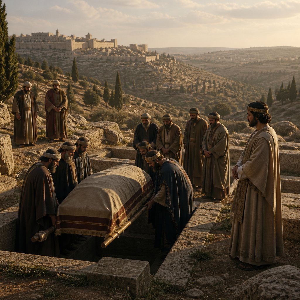 "So Uzziah slept with his fathers, and they buried him with his fathers in the field of the burial which belonged to the kings; for they said, He is a leper: and Jotham his son reigned in his stead." - 2 Chronicles 26:{verse.verse_number}