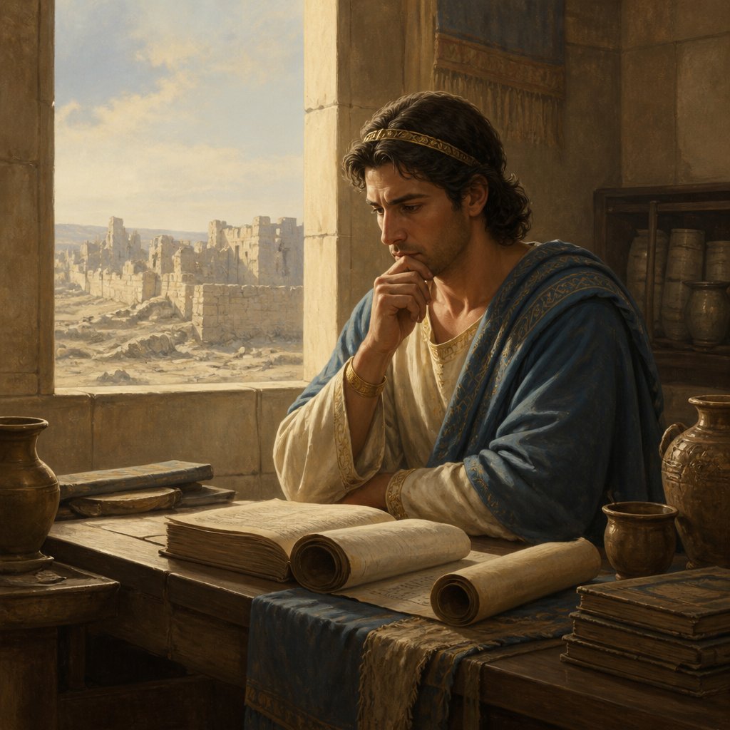 "In the first year of his reign I Daniel understood by books the number of the years, whereof the word of the LORD came to Jeremiah the prophet, that he would accomplish seventy years in the desolations of Jerusalem." - Daniel 9:{verse.verse_number}