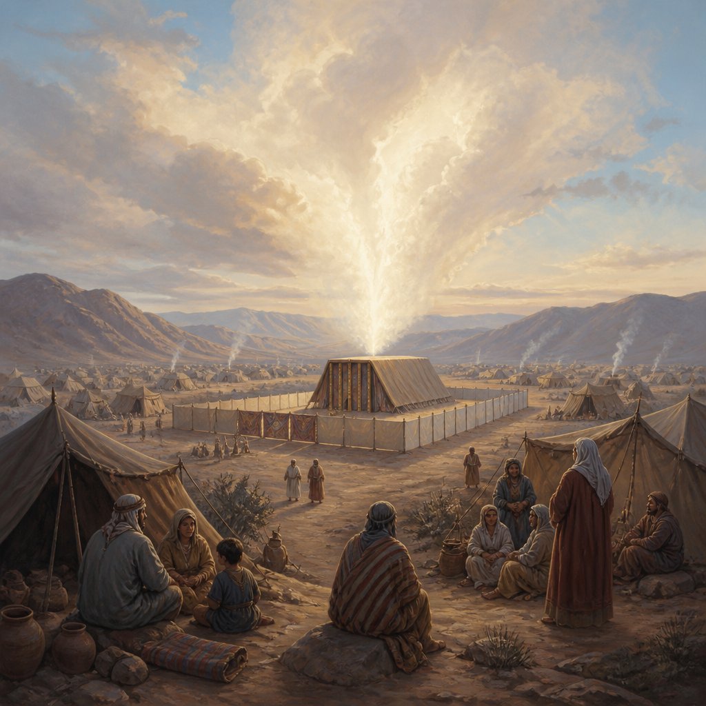 "At the commandment of the LORD the children of Israel journeyed, and at the commandment of the LORD they pitched: as long as the cloud abode upon the tabernacle they rested in their tents." - Numbers 9:{verse.verse_number}