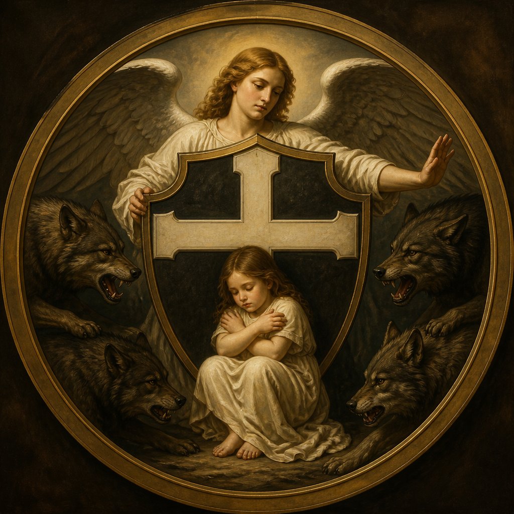 No wolf may touch you cross logo