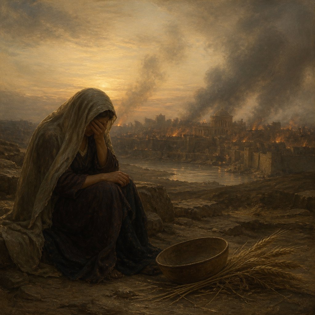 "Therefore shall her plagues come in one day, death, and mourning, and famine; and she shall be utterly burned with fire: for strong is the Lord God who judgeth her." - Revelation 18:{verse.verse_number}