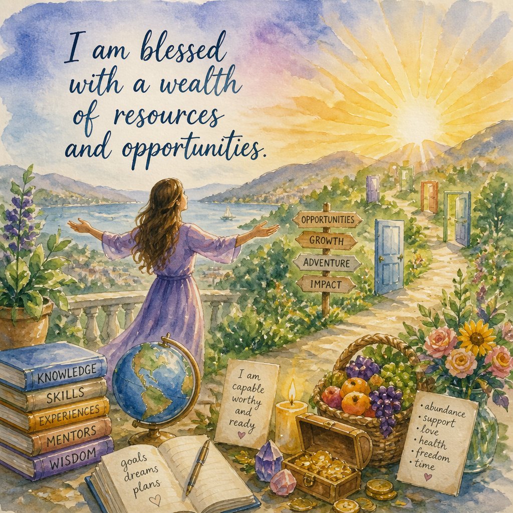 I am blessed with a wealth of resources and opportunities.