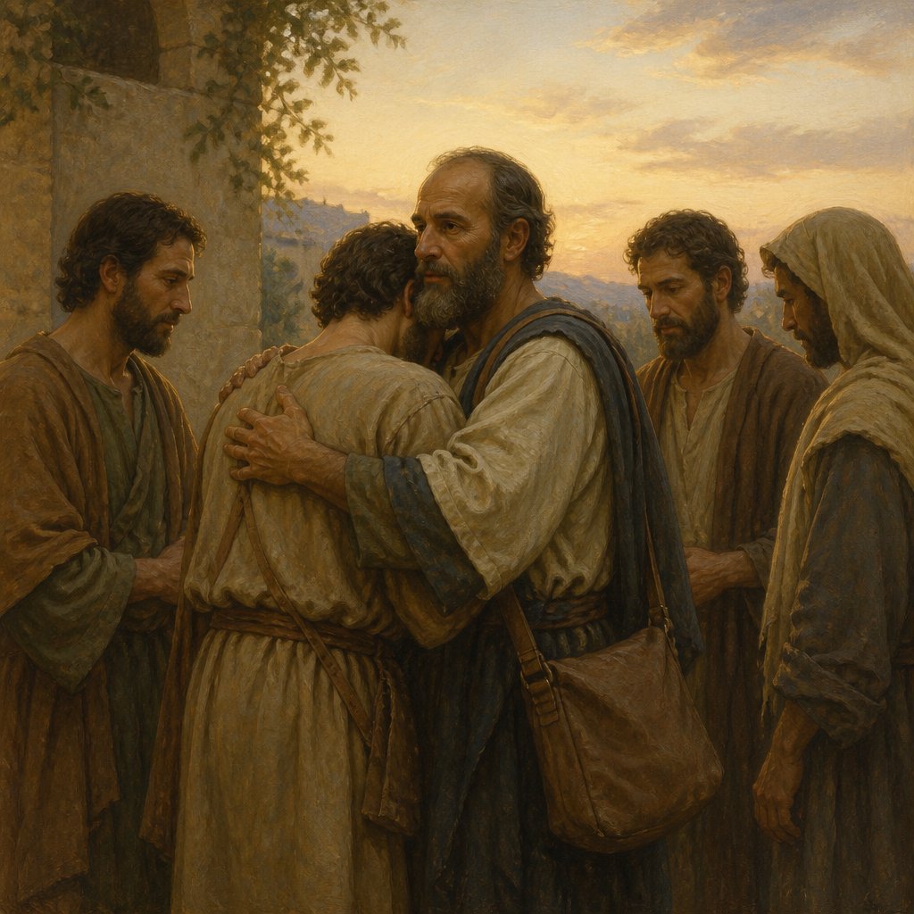 "And after the uproar was ceased, Paul called unto him the disciples, and embraced them, and departed for to go into Macedonia." - Acts 20:1