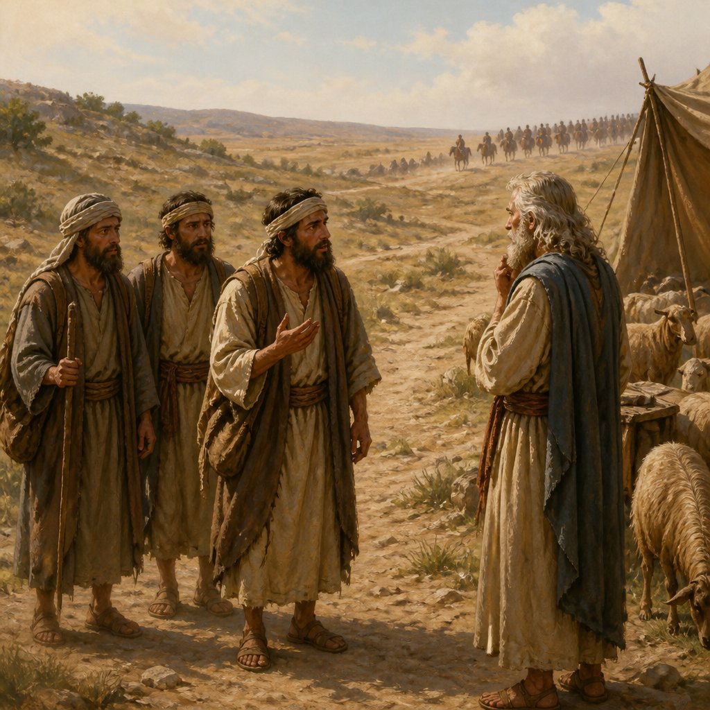 "¶ And the messengers returned to Jacob, saying, We came to thy brother Esau, and also he cometh to meet thee, and four hundred men with him." - Genesis 32:6