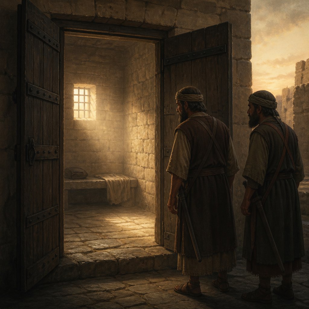 "Saying, The prison truly found we shut with all safety, and the keepers standing without before the doors: but when we had opened, we found no man within." - Acts 5:{verse.verse_number}