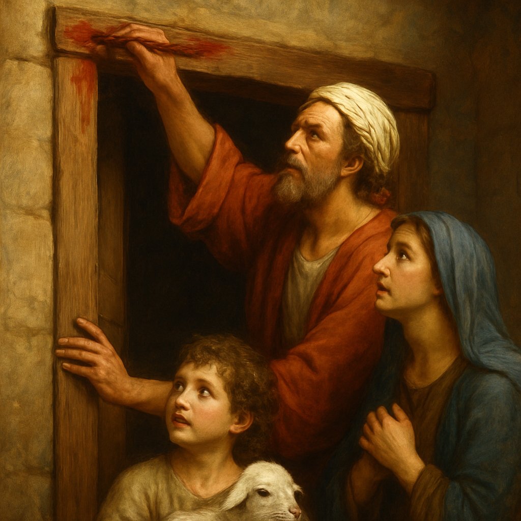 exodus 12:22 painting door lintel with blood