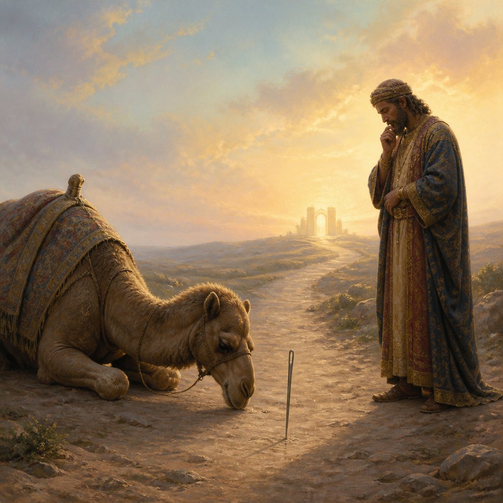 "It is easier for a camel to go through the eye of a needle, than for a rich man to enter into the kingdom of God." - Mark 10:25