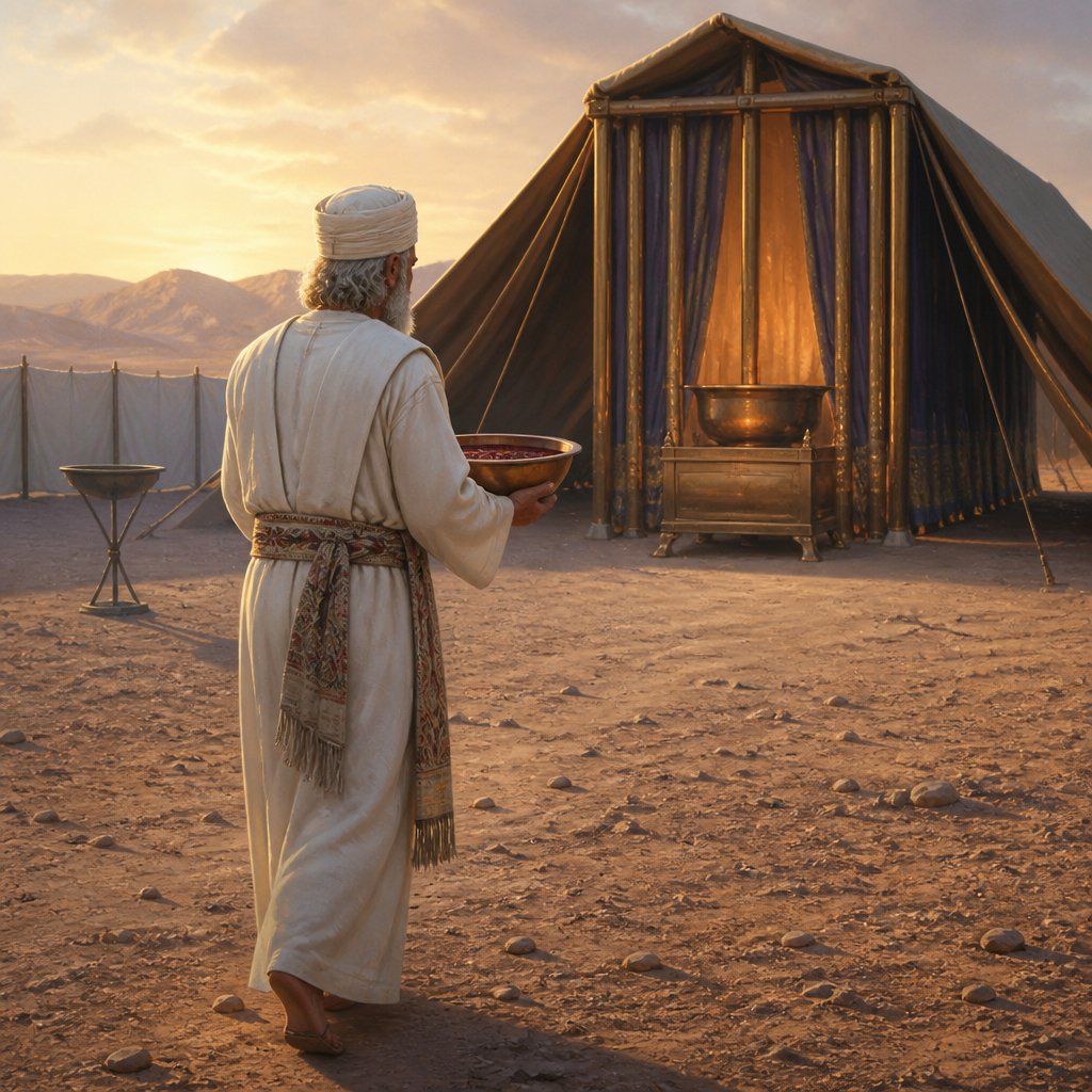 "And the priest that is anointed shall bring of the bullock's blood to the tabernacle of the congregation:" - Leviticus 4:{verse.verse_number}