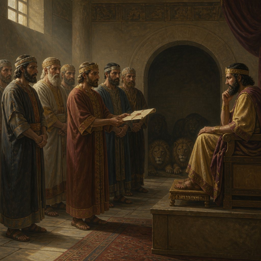 "All the presidents of the kingdom, the governors, and the princes, the counsellors, and the captains, have consulted together to establish a royal statute, and to make a firm decree, that whosoever shall ask a petition of any God or man for thirty days, save of thee, O king, he shall be cast into the den of lions." - Daniel 6:7