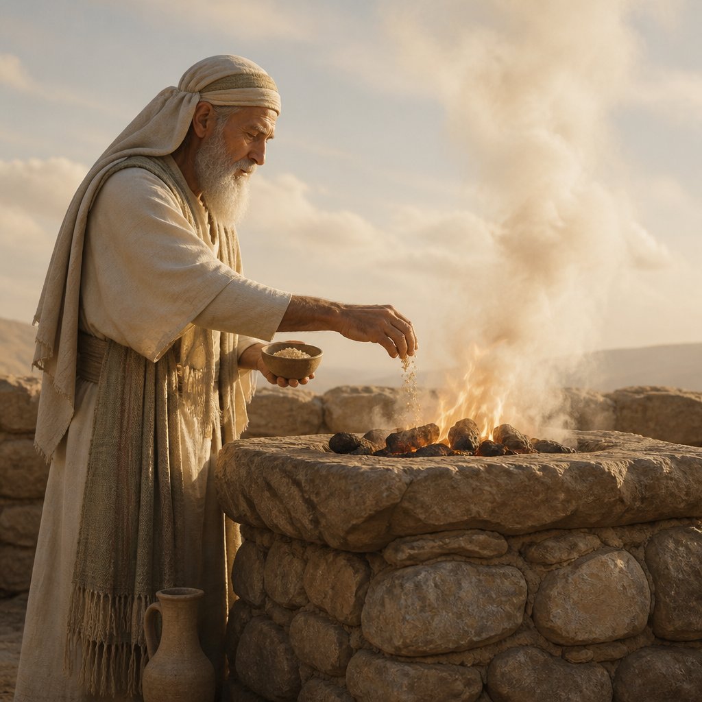 "And the priest shall burn the memorial of it, part of the beaten corn thereof, and part of the oil thereof, with all the frankincense thereof: it is an offering made by fire unto the LORD." - Leviticus 2:{verse.verse_number}
