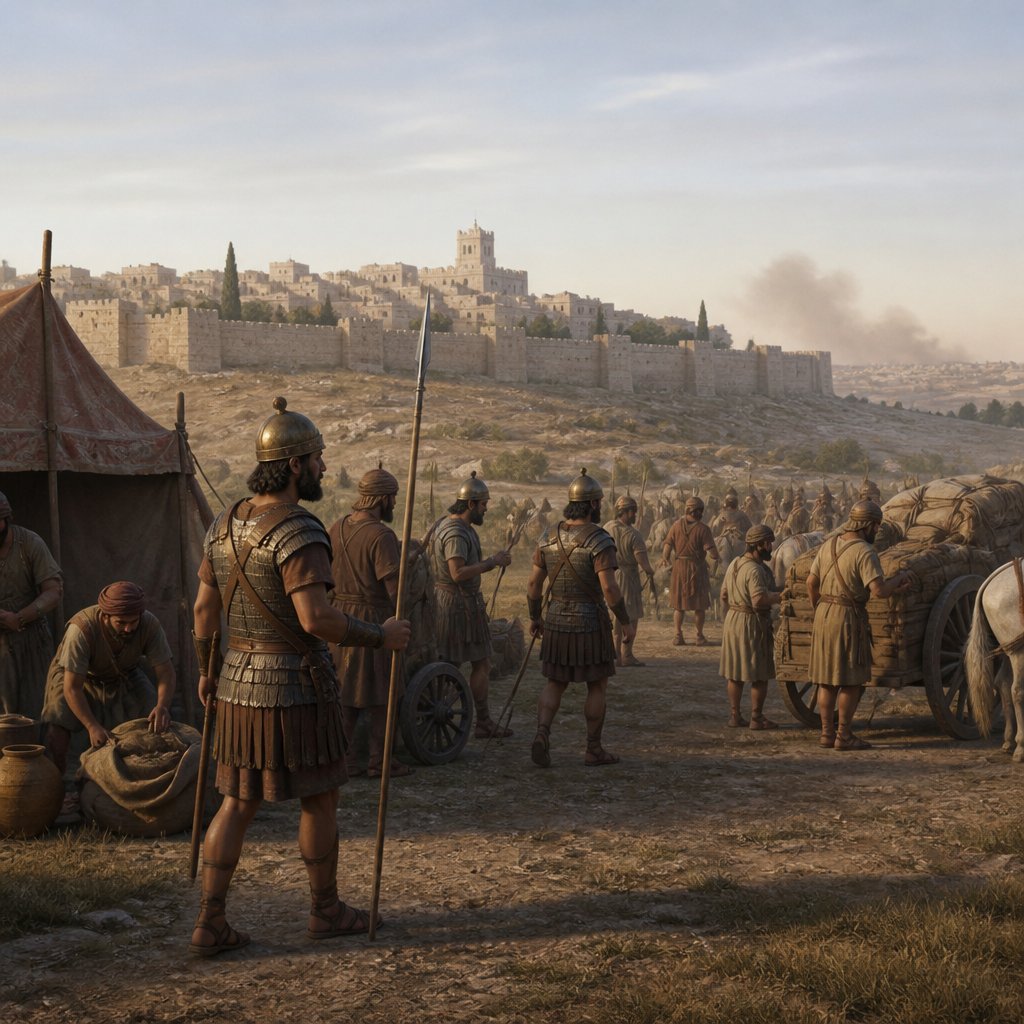"¶ And it came to pass, that when the army of the Chaldeans was broken up from Jerusalem for fear of Pharaoh's army," - Jeremiah 37:{verse.verse_number}